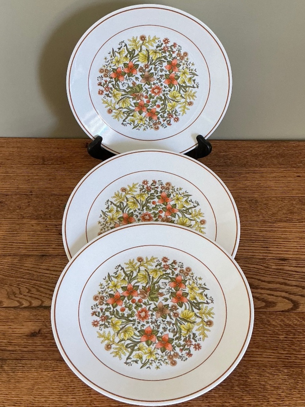 Corelle Indian Summer Vintage Dinner Plates Set of 3 Corning Glass